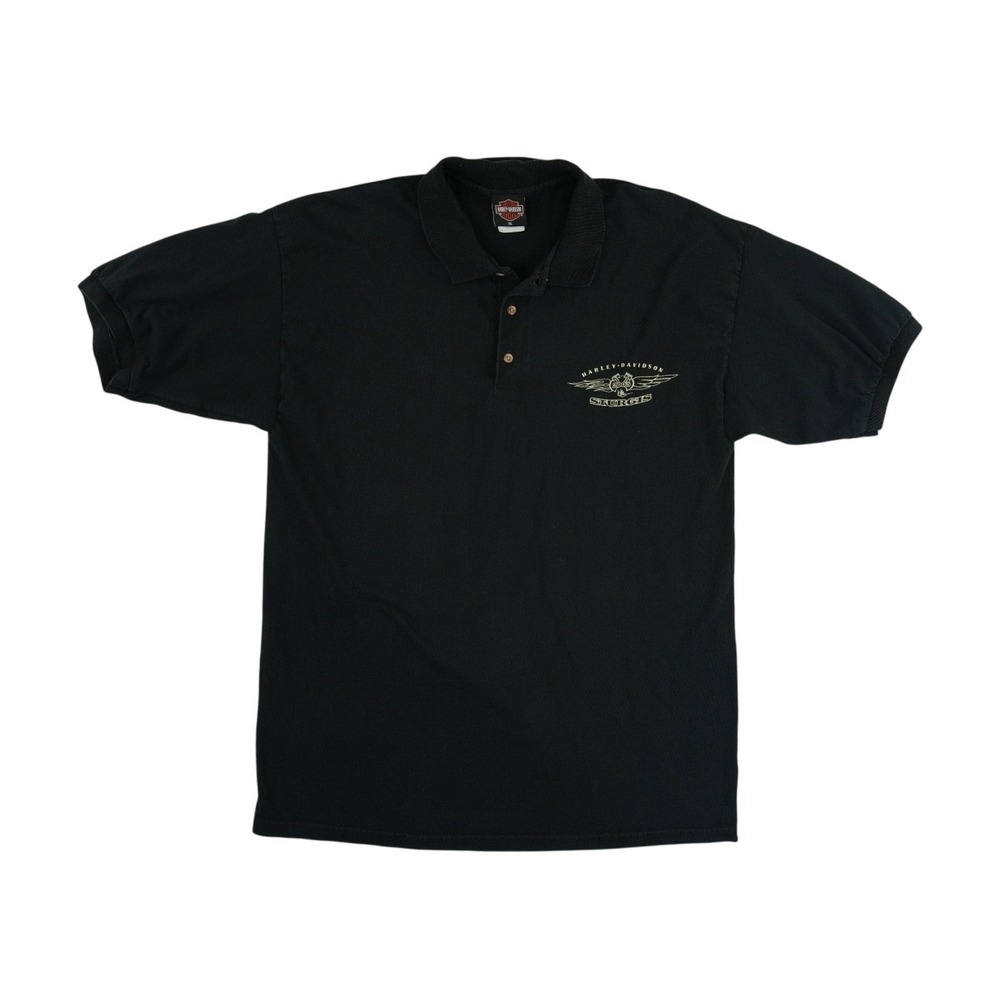 Harley Davidson Polo Shirt Top Men's Size XL Black Sturgis 2005